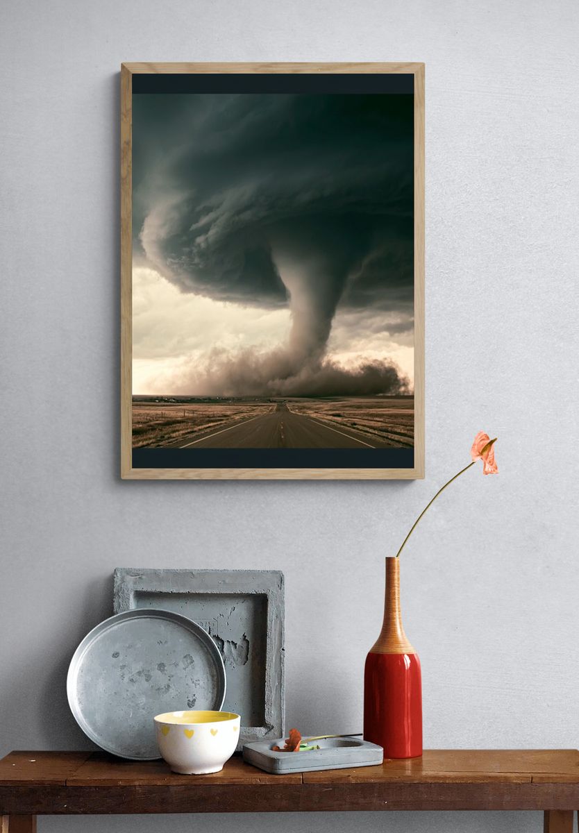 Tornado Over Open Plains Poster. — room view 3