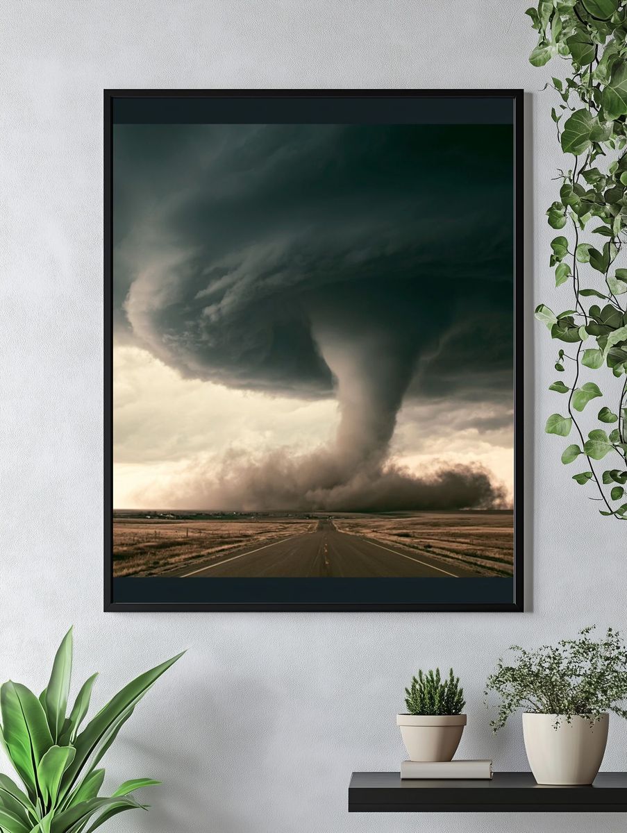 Tornado Over Open Plains Poster. — room view 4