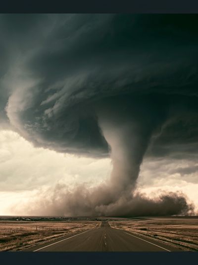 Tornado Over Open Plains Poster.