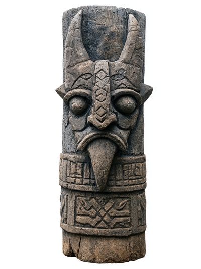 Carved Tribal Totem Photography Poster.