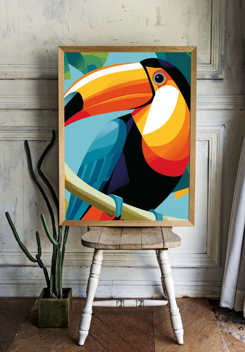 Toucan Colorful Illustration Poster. room preview