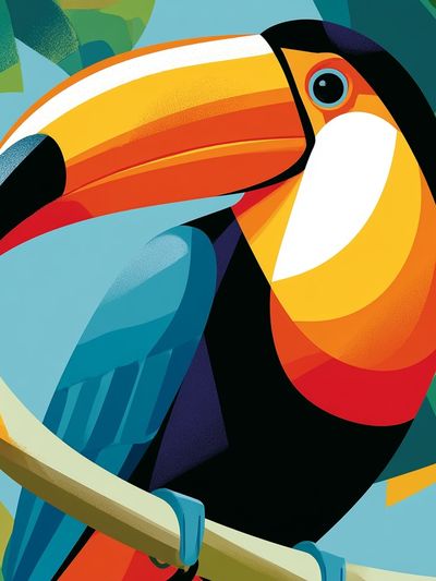 Toucan Colorful Illustration Poster. poster