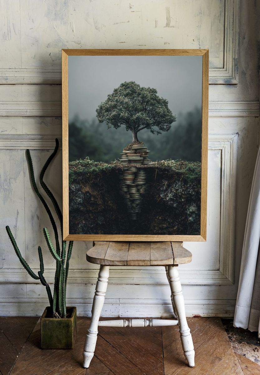 Tree of Wealth — Surrealism Print. — room view 1