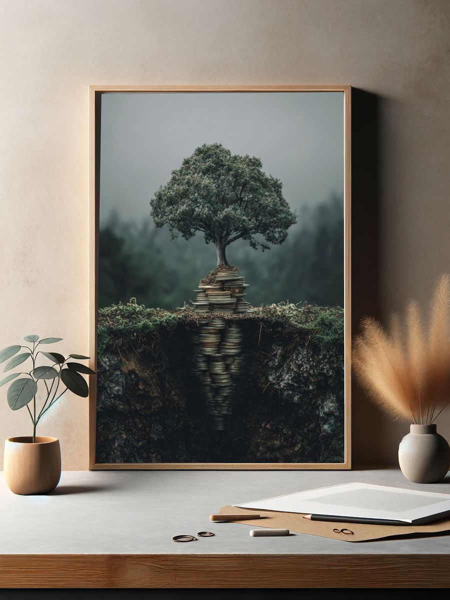 Tree of Wealth — Surrealism Print. — room view 2