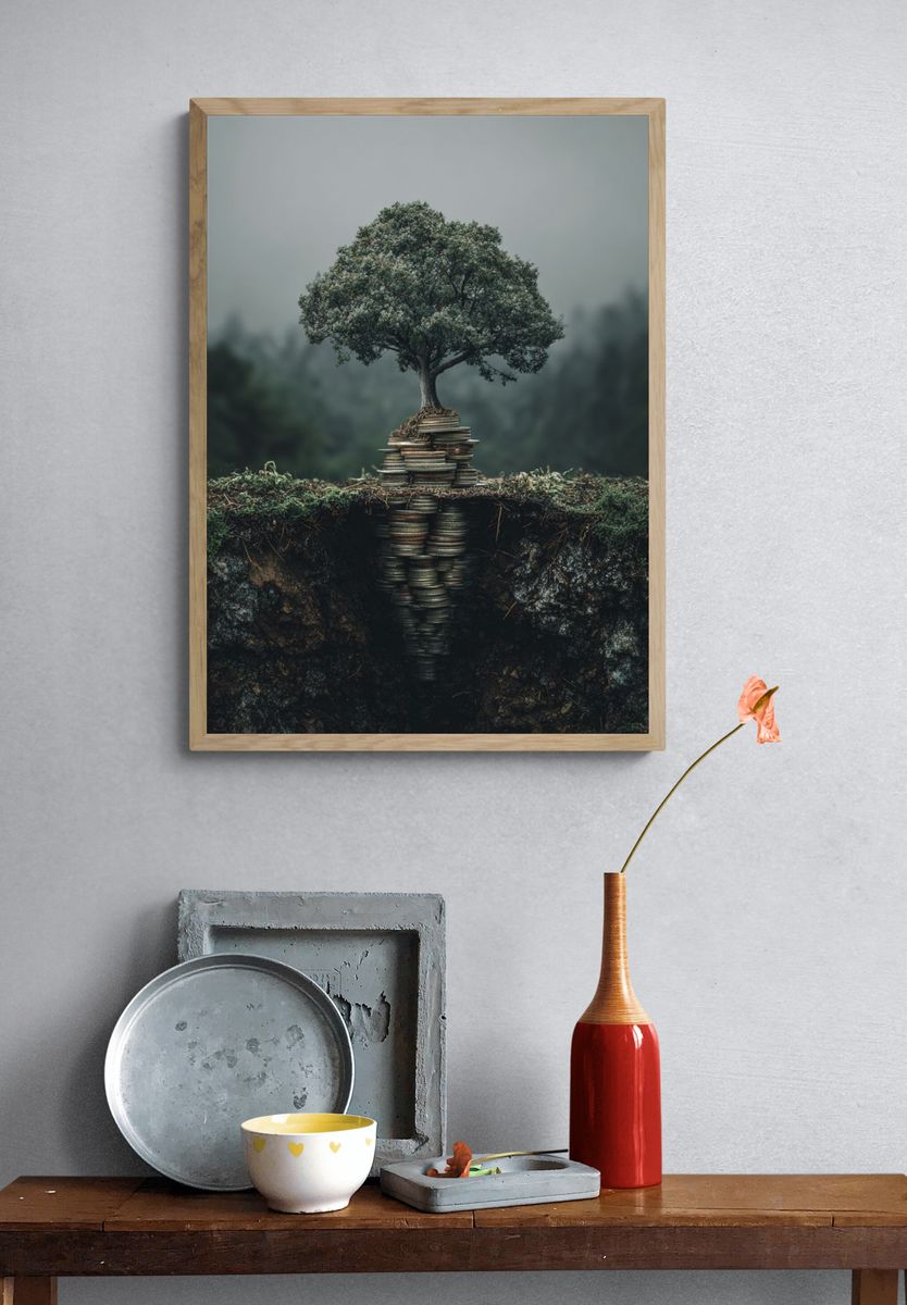 Tree of Wealth — Surrealism Print. — room view 3
