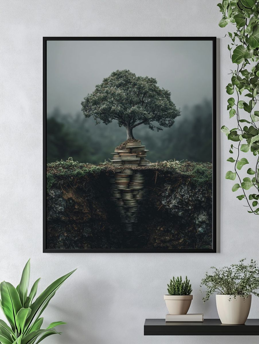 Tree of Wealth — Surrealism Print. — room view 4