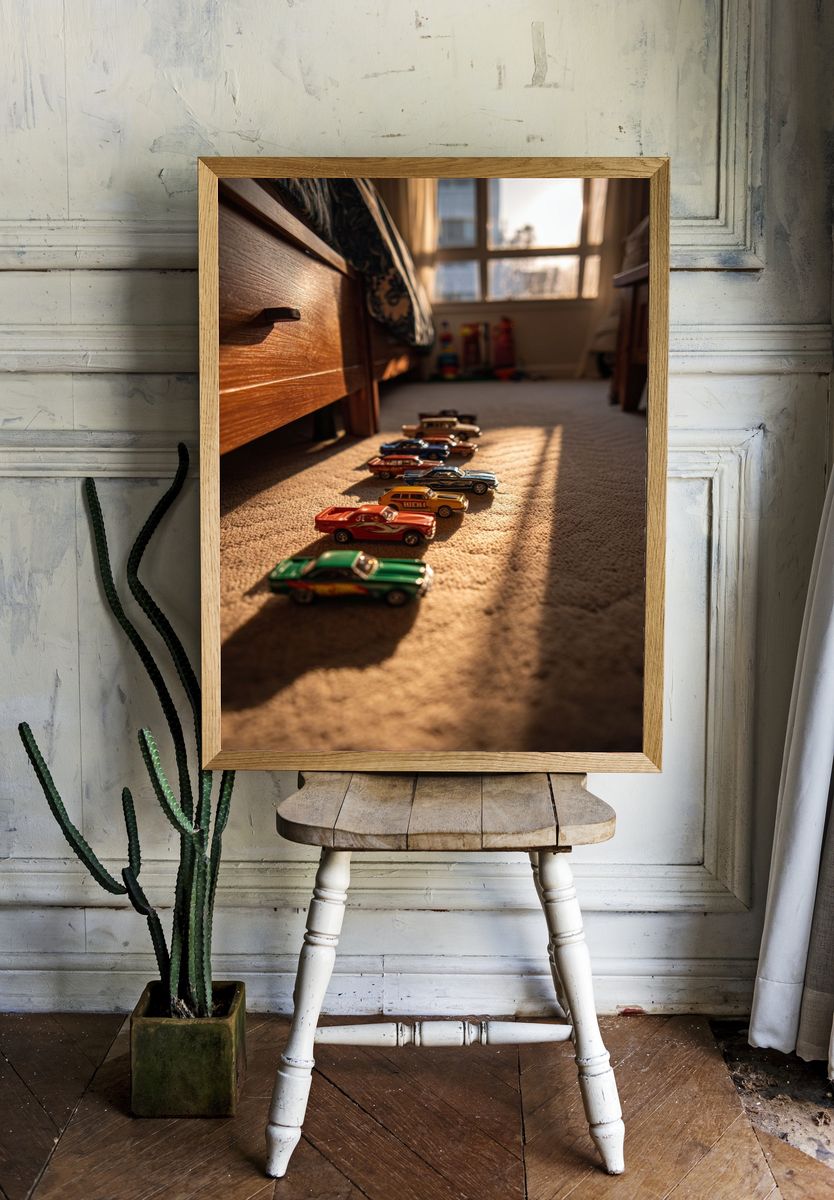 Toy Cars Sunlit Bedroom Poster. room preview