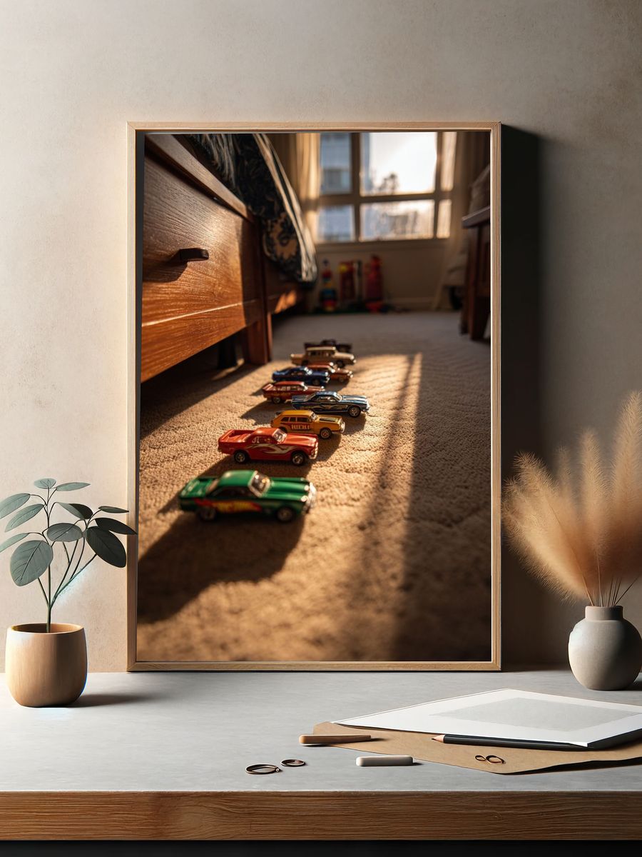 Toy Cars Sunlit Bedroom Poster. — room view 2