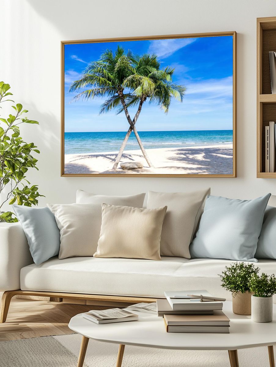 Sunny beach palm tree, blue. — room view 2