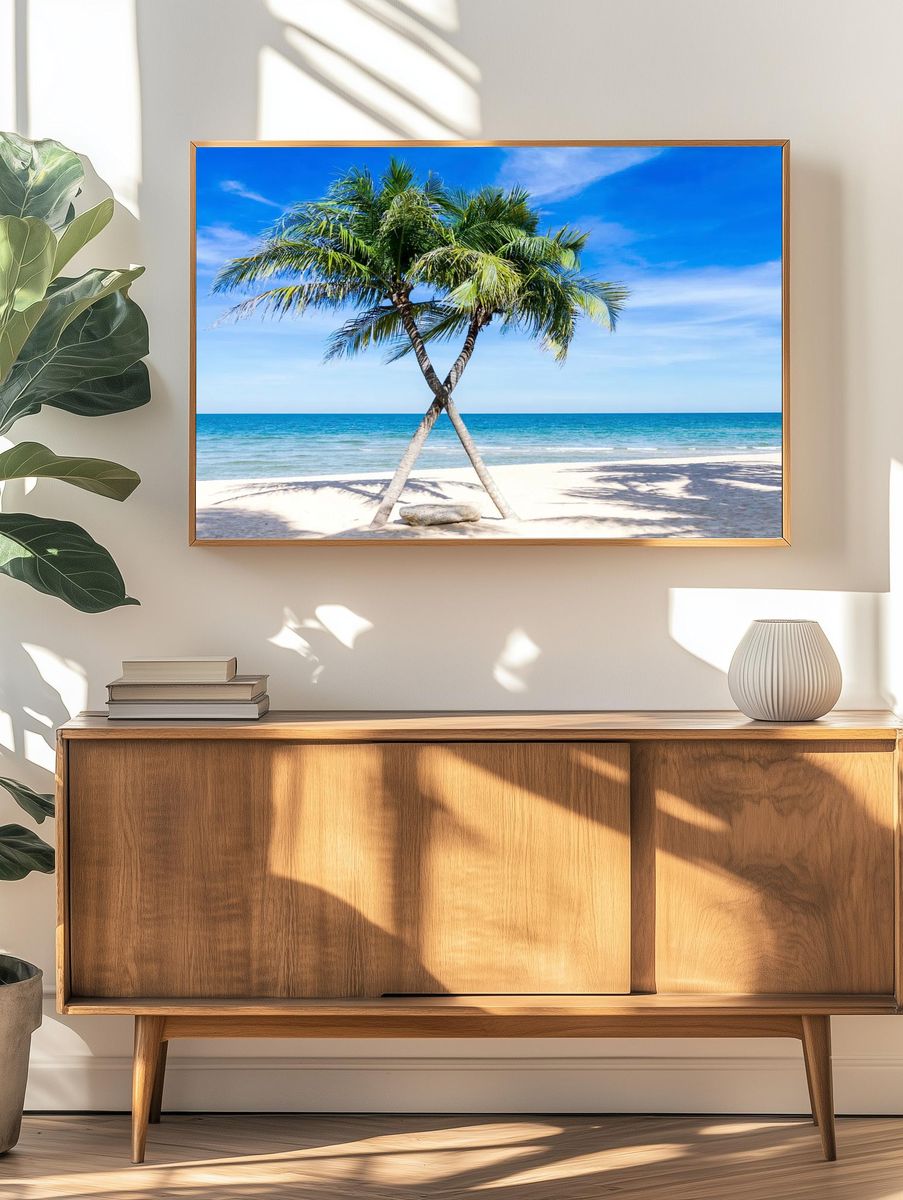 Sunny beach palm tree, blue. — room view 3