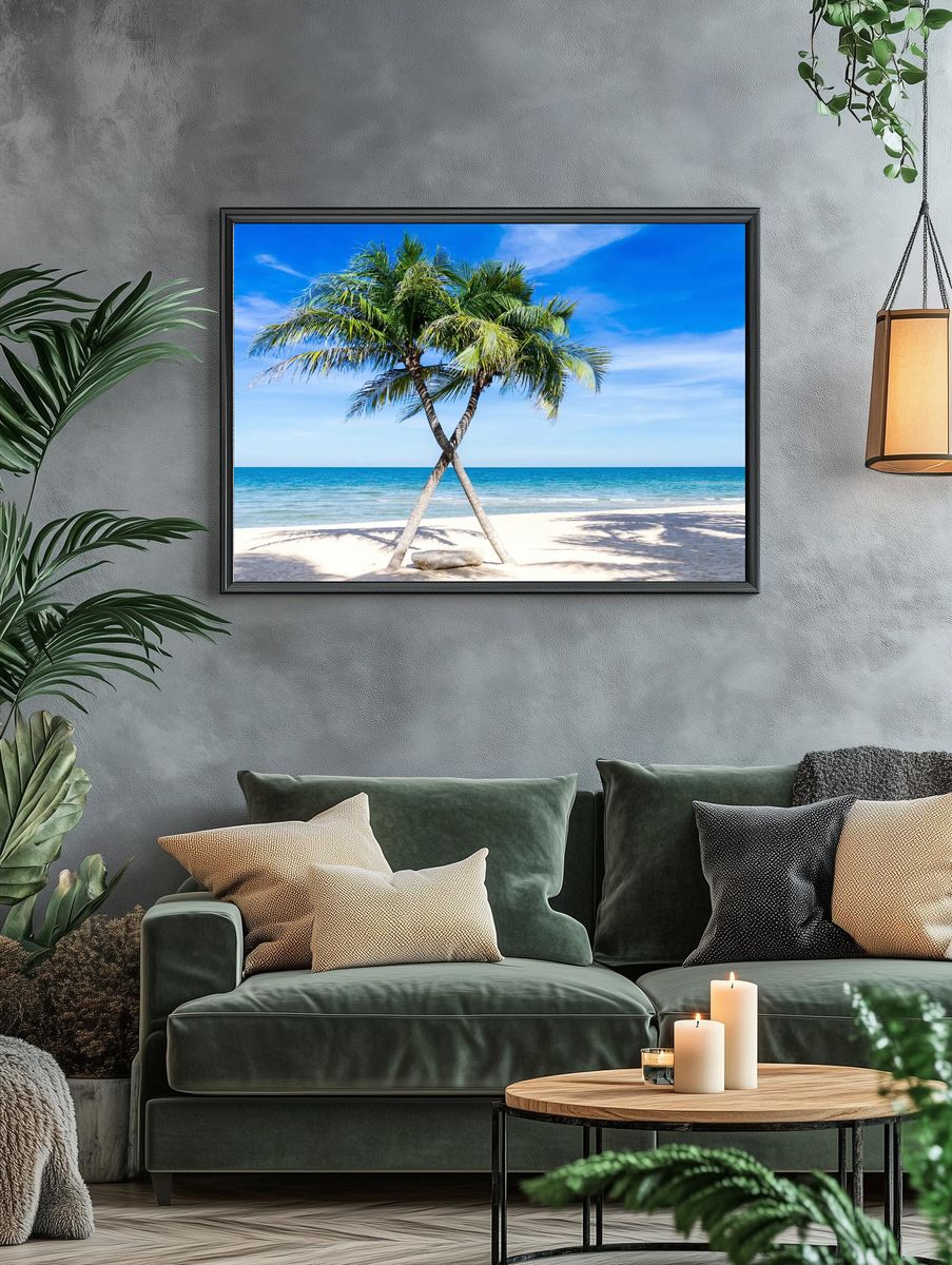 Sunny beach palm tree, blue. — room view 4