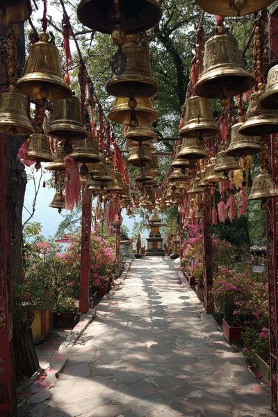 Temple Bells Pathway — Photography Print. poster print