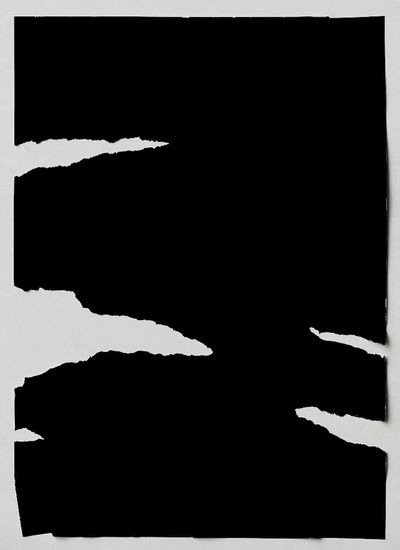 Torn Paper Black and White Poster