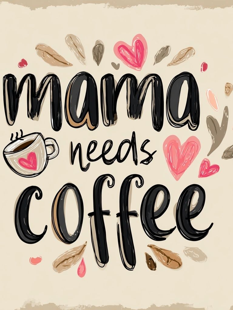 Mama Needs Coffee — Typography Print. poster — typography art