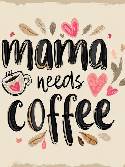 Mama Needs Coffee — Typography Print. poster