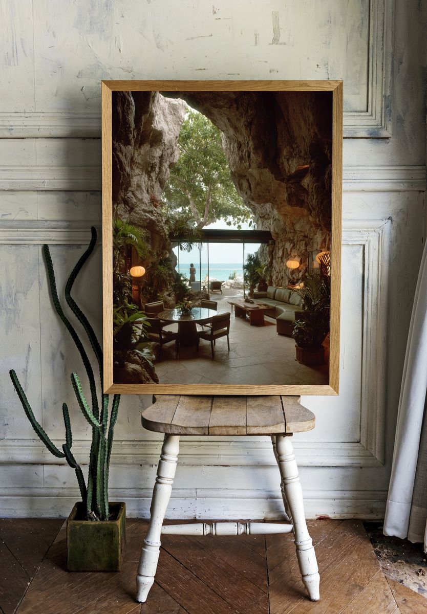 Tropical Cave Lounge Photography Poster. — room view 1