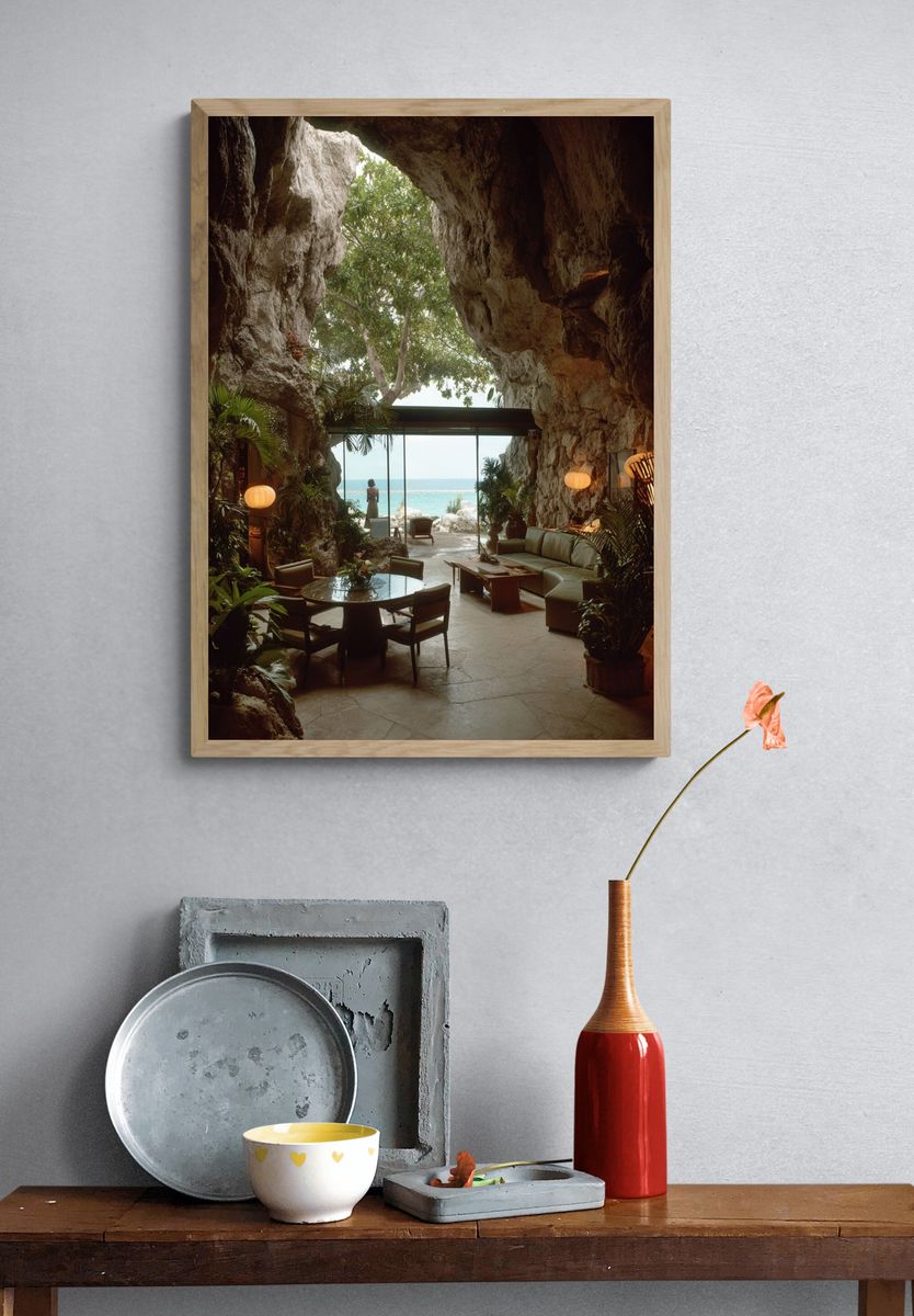 Tropical Cave Lounge Photography Poster. — room view 3