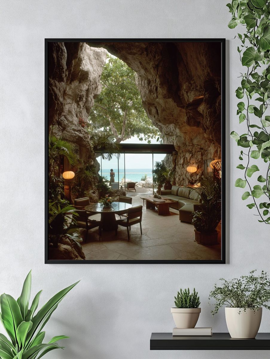 Tropical Cave Lounge Photography Poster. — room view 4