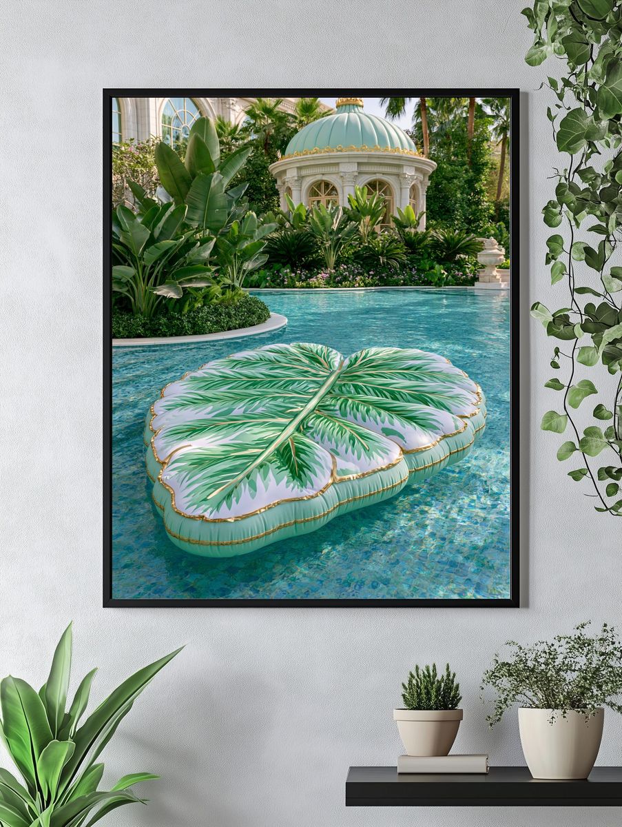 Tropical Poolside Pavilion Photography Poster. — room view 4