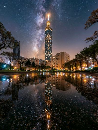 Taipei 101 Night Skyline Poster.