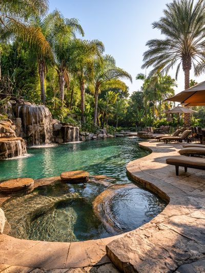 Tropical Pool Oasis Photography Poster. poster