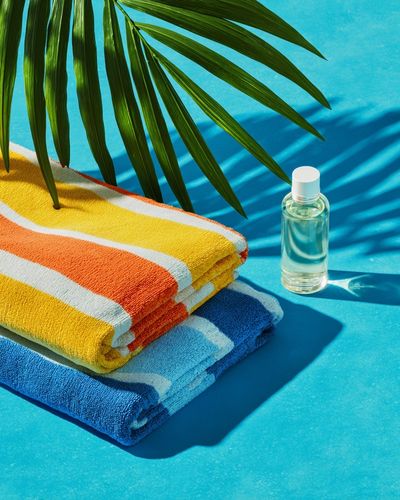 Tropical Poolside Still Life Print. poster
