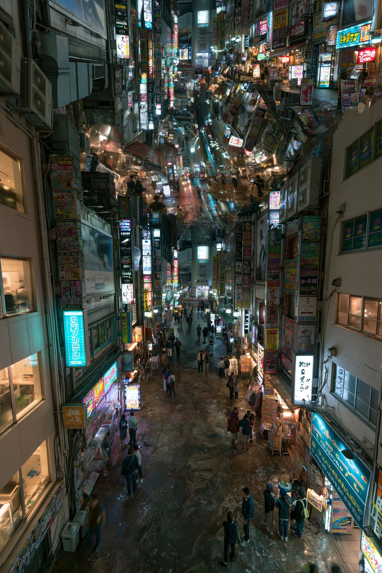 Tokyo Neon Alley Photography Poster. poster detail