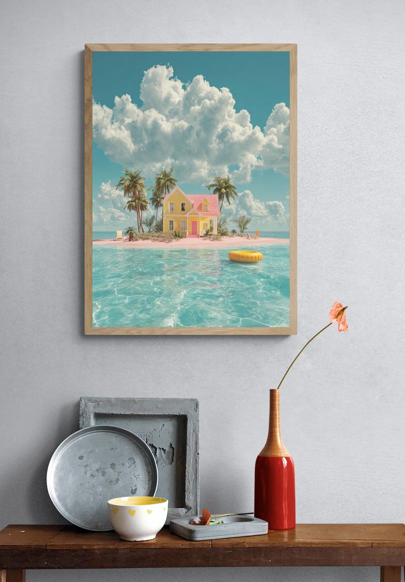 Tropical Paradise House — Illustration Print. — room view 3