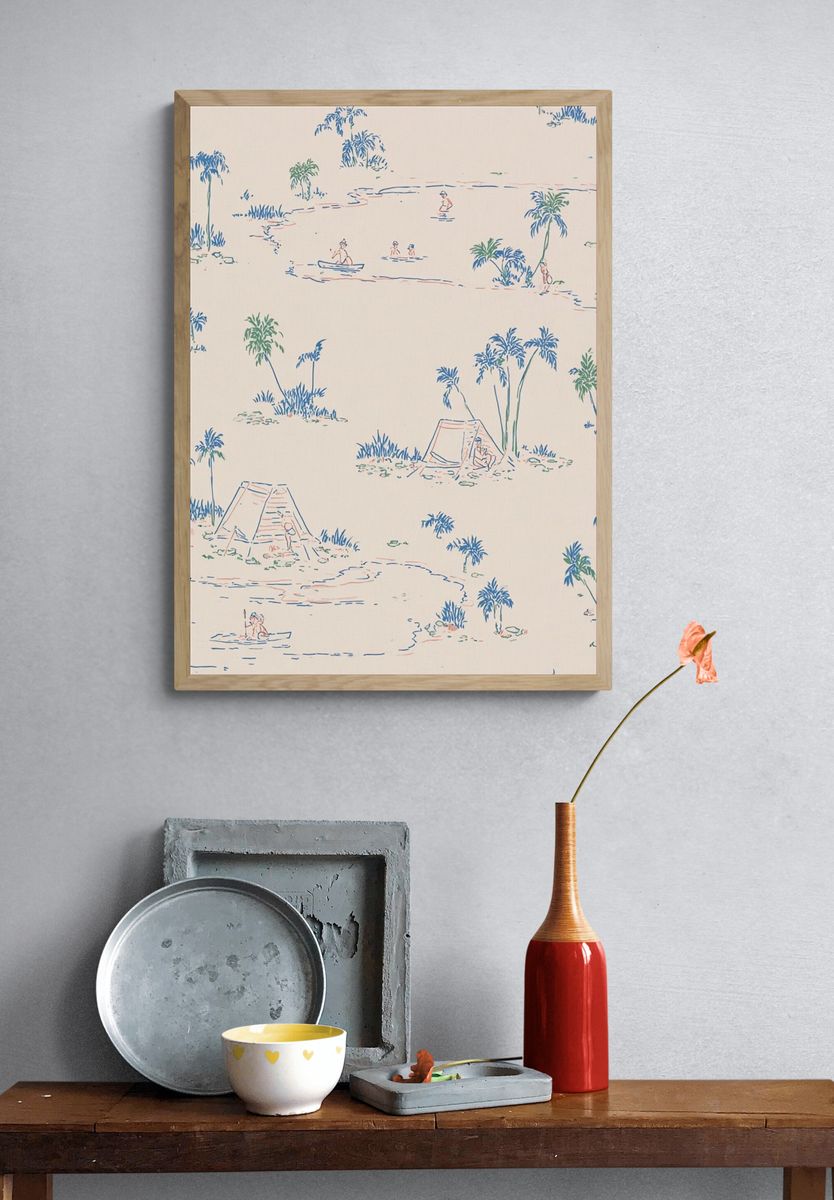 Tropical Paradise — Illustration Print. — room view 3
