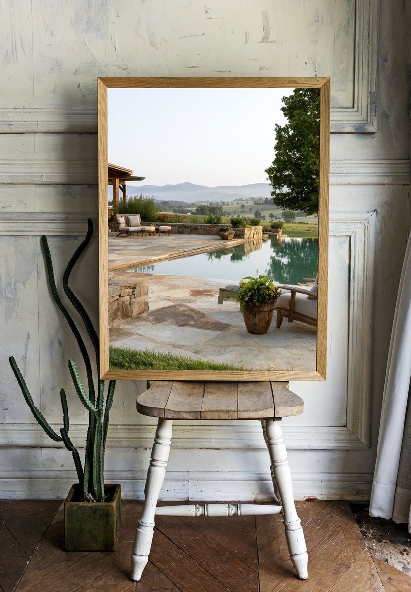 Tuscan Pool Terrace Photography Poster. room preview