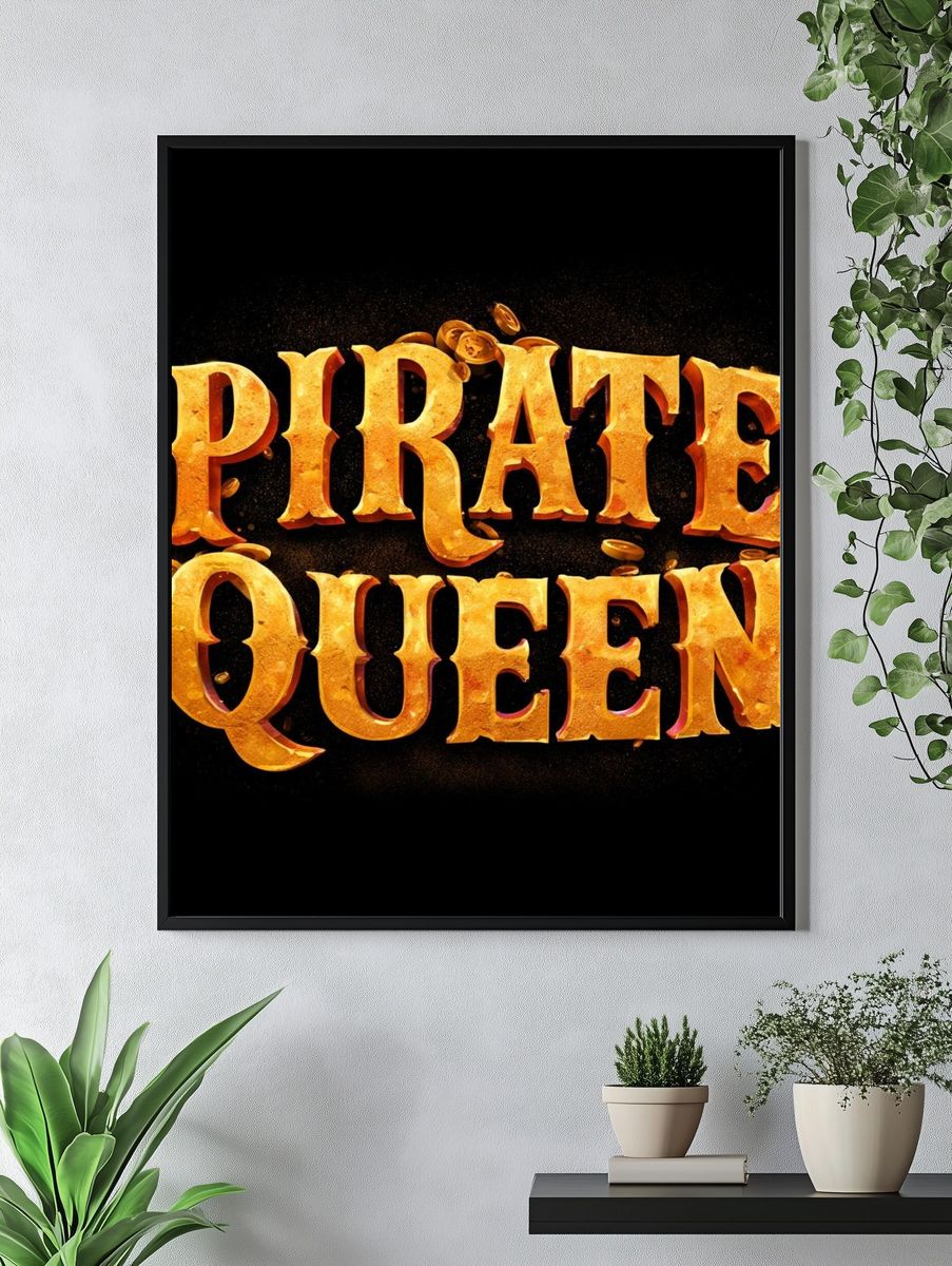 Pirate Queen Typography Poster. — room view 4