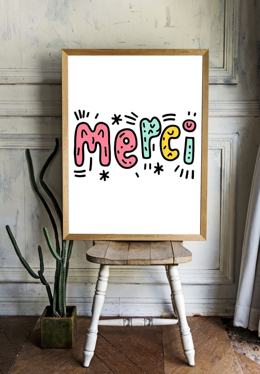 Merci — Typography Print room preview
