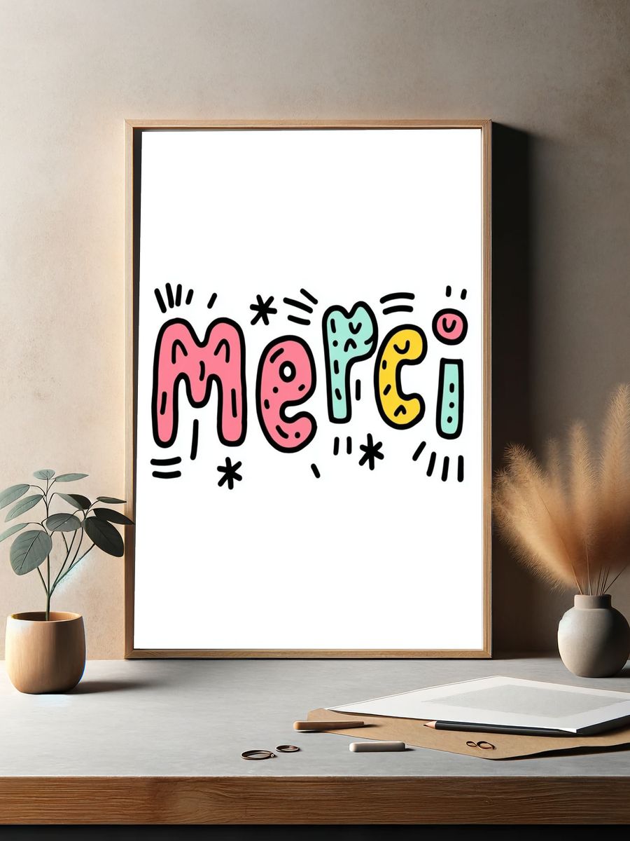 Merci — Typography Print. — room view 2