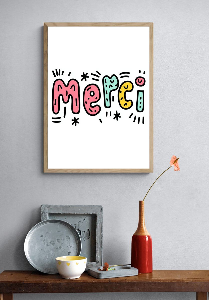 Merci — Typography Print. — room view 3