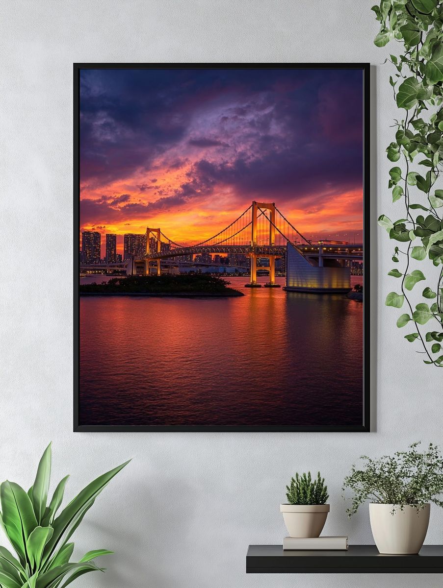 Tokyo Rainbow Bridge Sunset Print. — room view 4