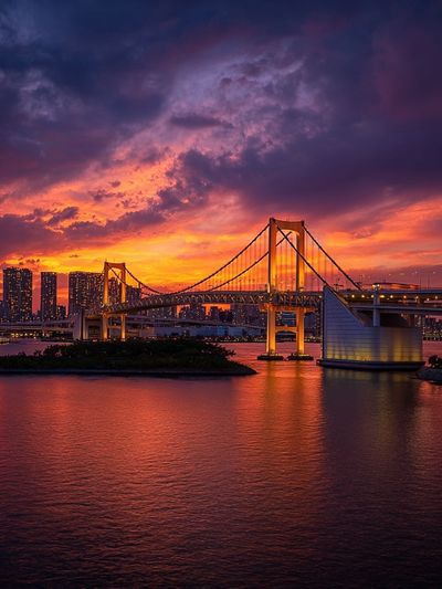 Tokyo Rainbow Bridge Sunset Print. poster
