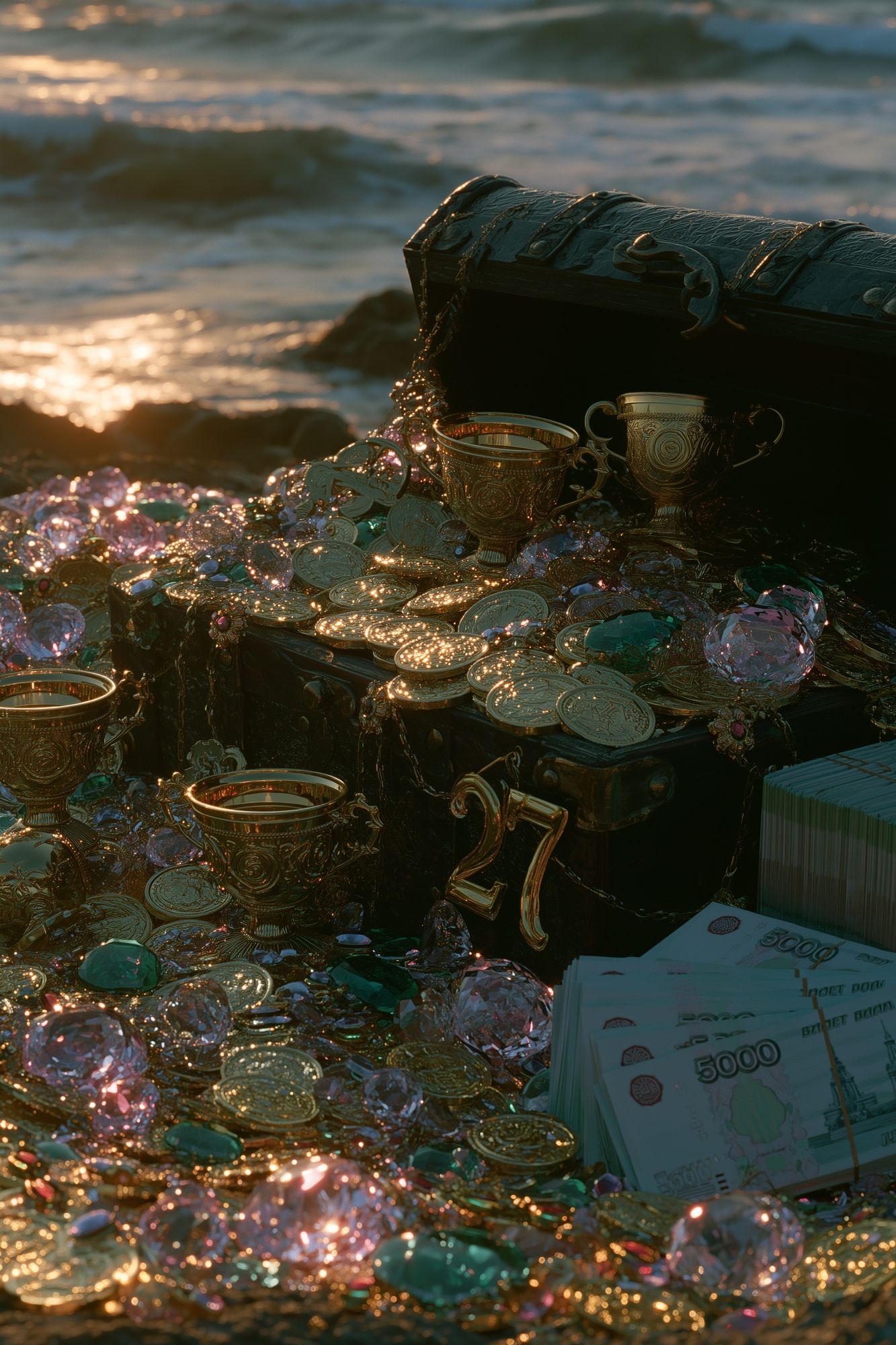 Sunlit Treasure Chest Photography Poster. poster detail