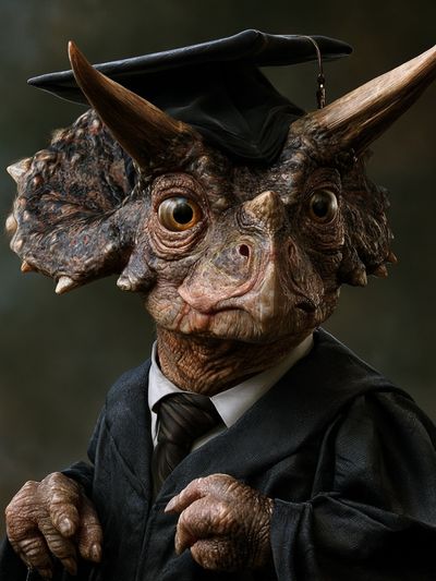 Triceratops Graduate Portrait Print.