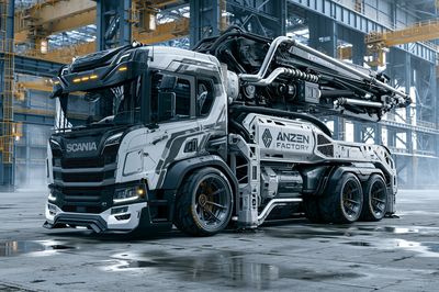 Industrial Truck in Factory Poster. poster