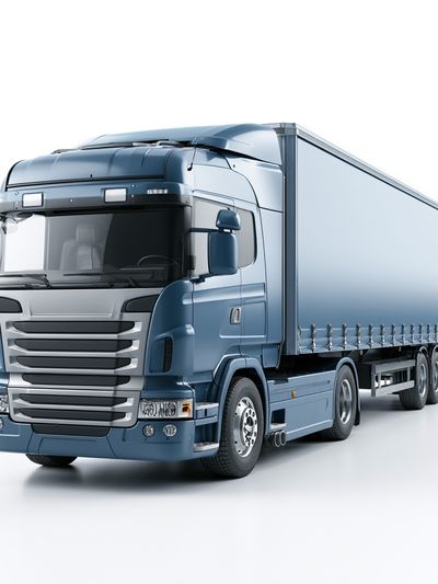 Blue Semi Truck Photography Poster.