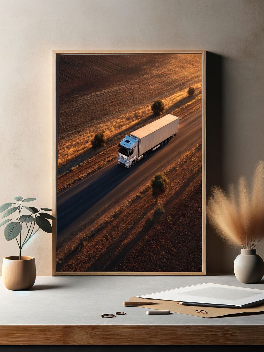 Truck on Open Road — Photography Print. — room view 2