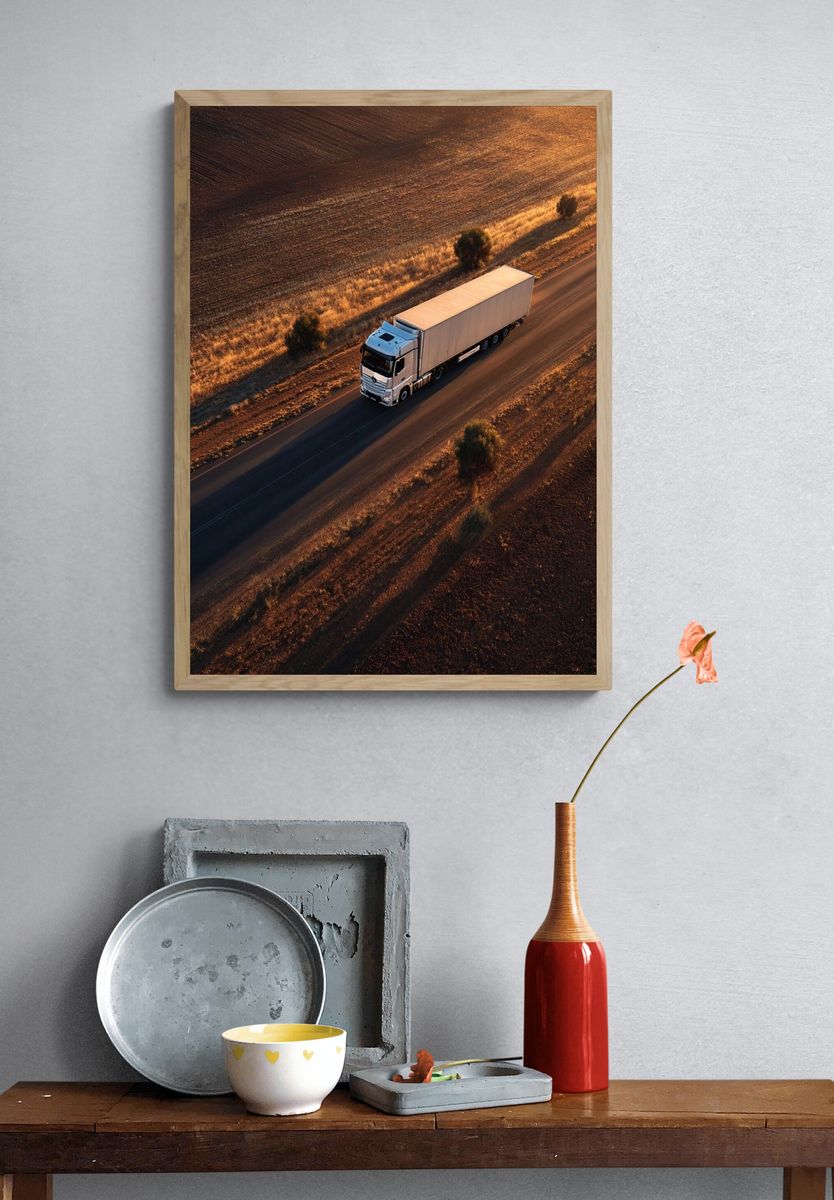 Truck on Open Road — Photography Print. — room view 3