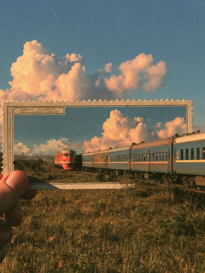 Train at Sunset Photography Poster.