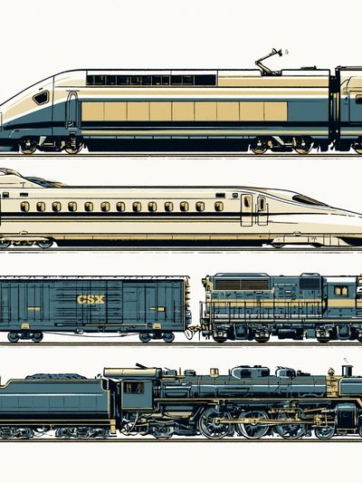 Vintage Trains Illustration Poster. poster