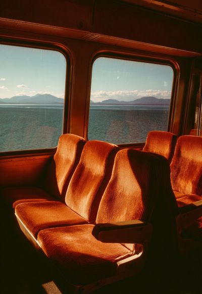 Sunlit Train Interior Photography Poster. poster print