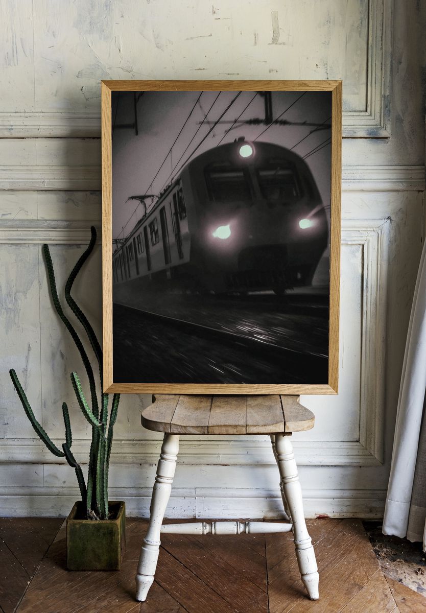 Night Train Motion Photography Poster. — room view 1