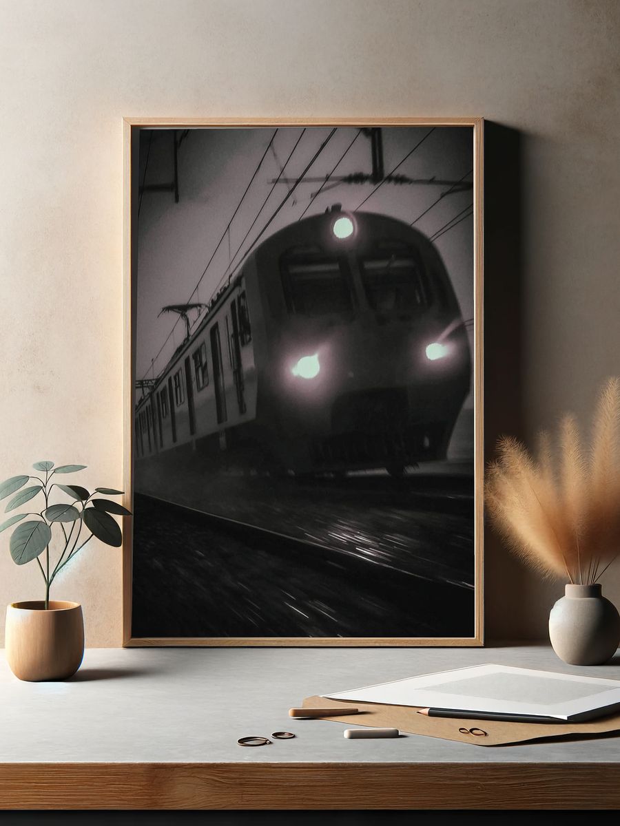 Night Train Motion Photography Poster. — room view 2