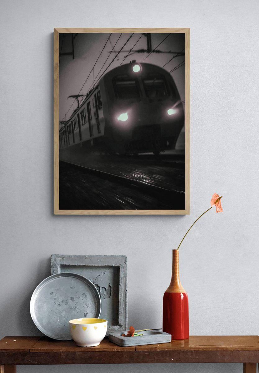 Night Train Motion Photography Poster. — room view 3