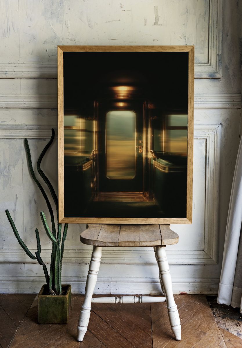 Vintage Train Car Interior Poster. — room view 1