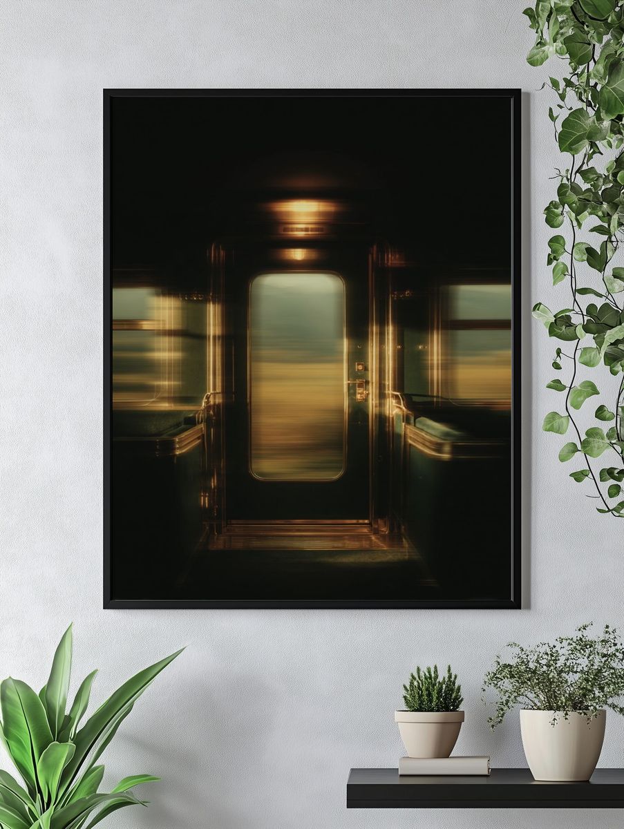 Vintage Train Car Interior Poster. — room view 4